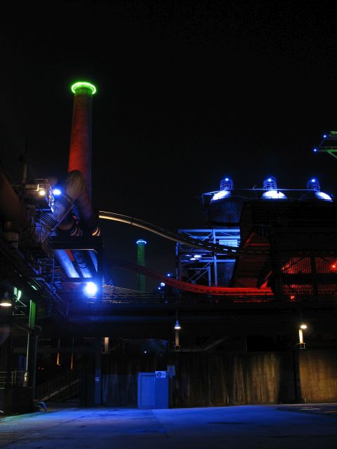 Landschaftspark Duisburg-Nord, n&auml;chtliche Illumination
